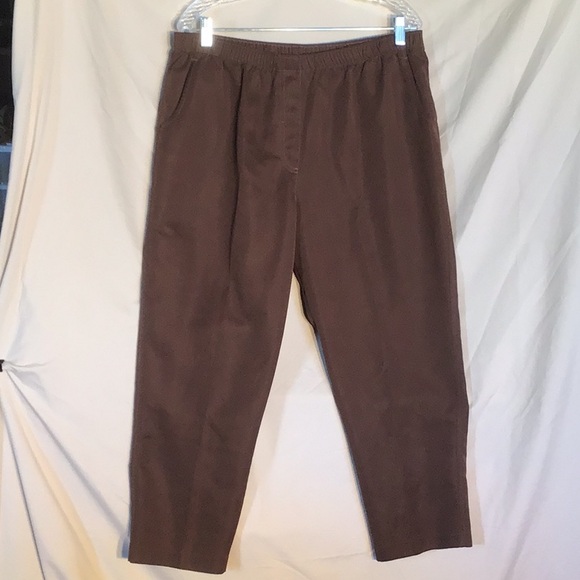 Allison Daley Brown Trousers Relaxed Fit Tapered Leg - Picture 1 of 9